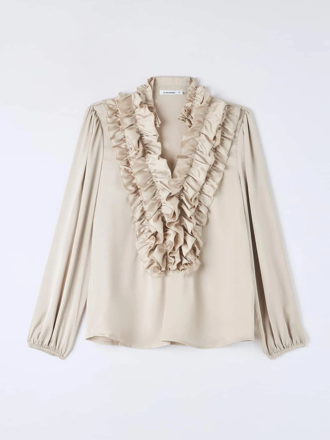 Camicia rouches Beige chiaro