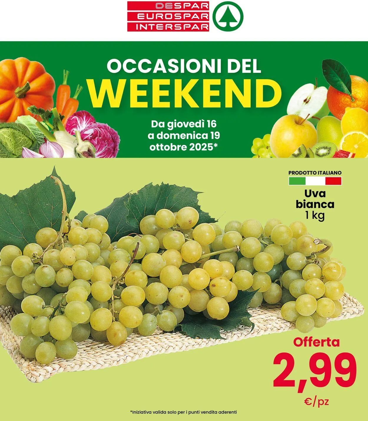 Eurospar Volantino attuale da 16 ottobre a 19 ottobre di 2025 - Pagina del volantino 1