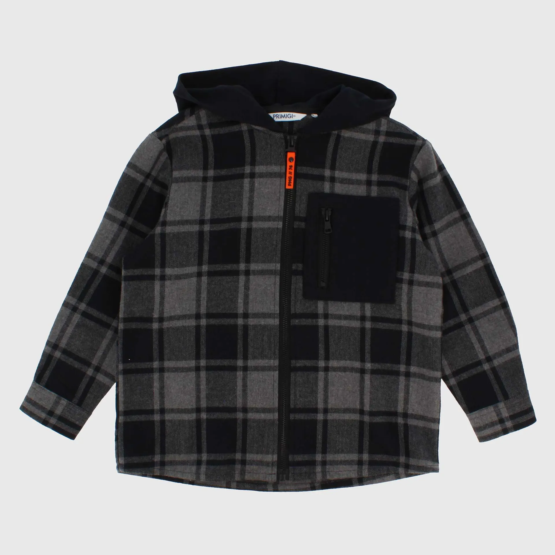 Camicia in flanella da bambino, grigio