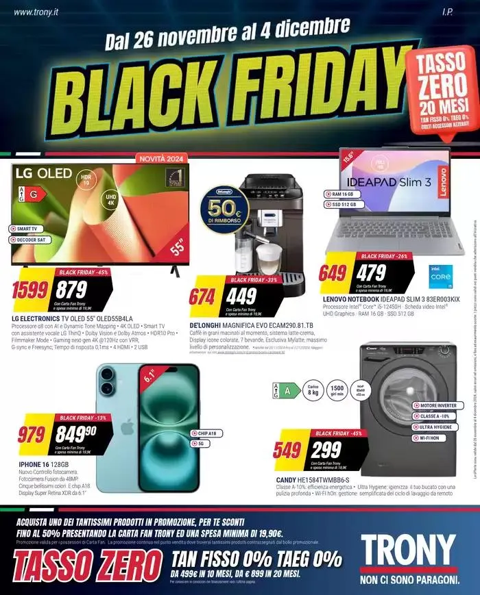 Black Friday da Trony! da 26 novembre a 4 dicembre di 2024 - Pagina del volantino 1