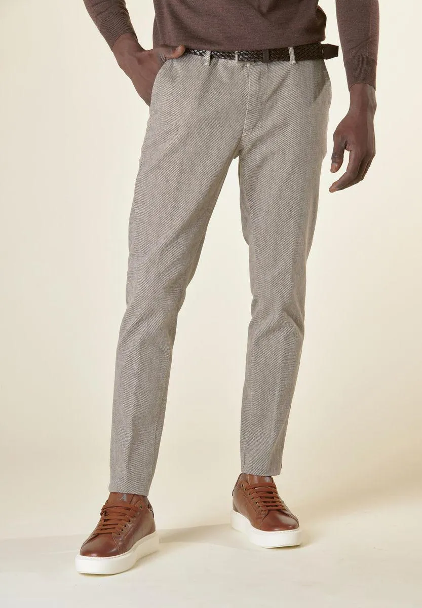 Pantalone sabbia motivo diagonale tc slim