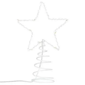 Puntale per albero di Natale luminoso in metallo bianco