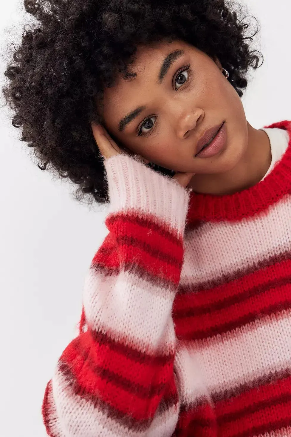 Maglione in Maglia Spazzolata a Righe BDG