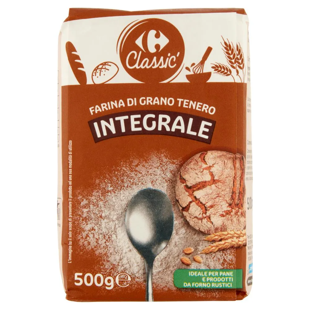 Carrefour Classic Farina di Grano Tenero Integrale 500 g