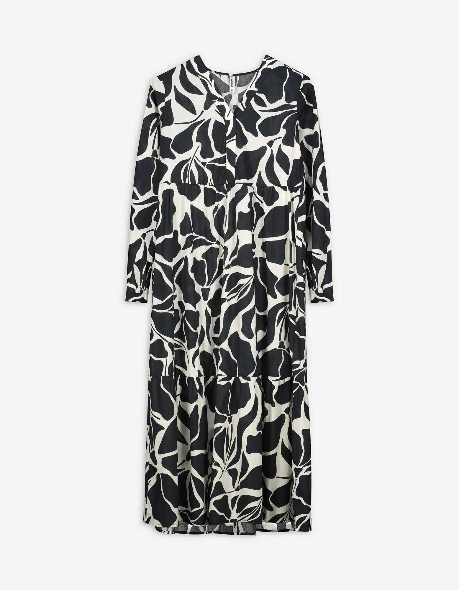 Abito svasato - Motivo allover - nero