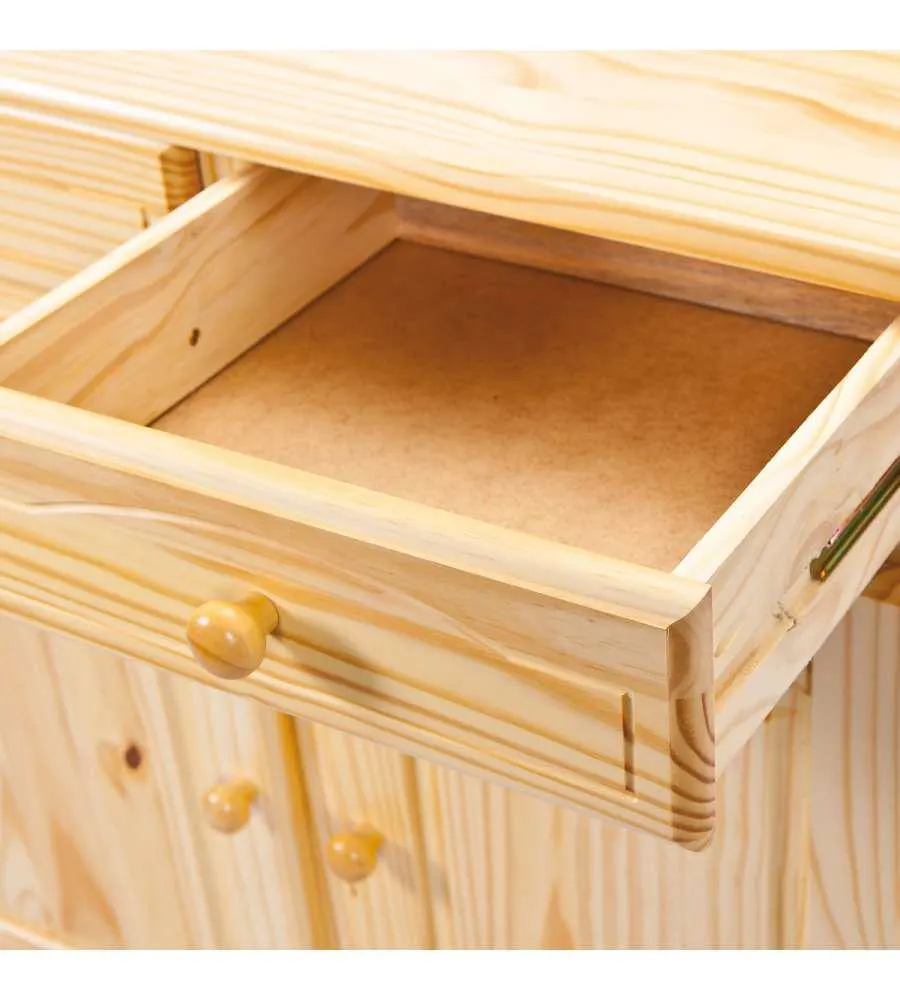Credenza in pino massello 2 ante e 2 cassetti