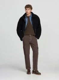 Pantaloni cargo over Marrone