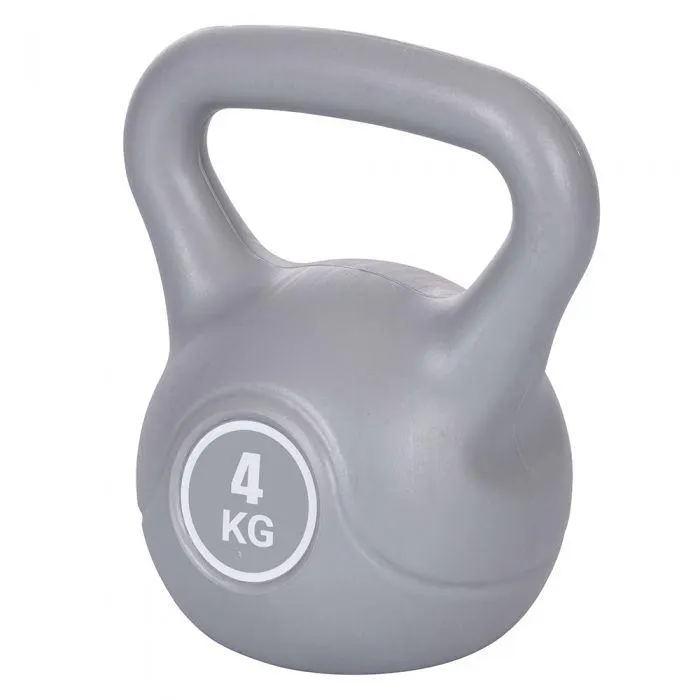 Kettlebell 4 Kg, per allenamento, grigio chiaro, FitLover