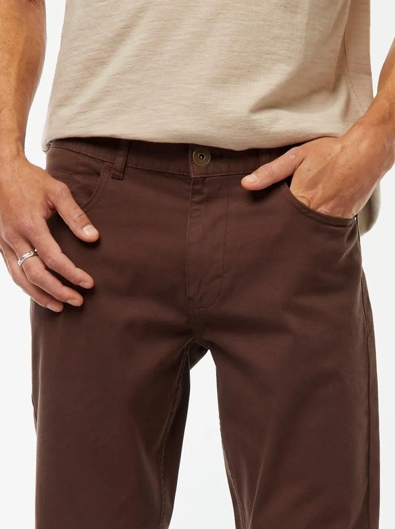 Pantaloni chino slim 5 tasche - L32 - Marrone