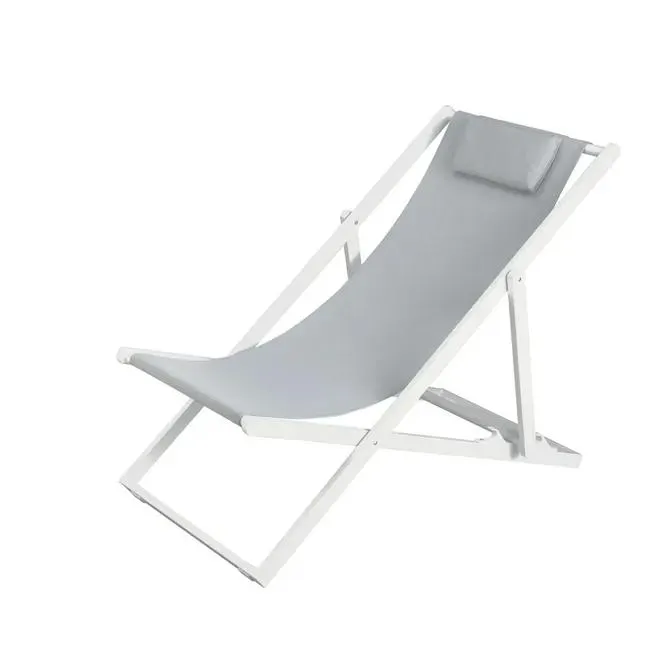 Sdraio da giardino pieghevole bianco 100x56x76 cm