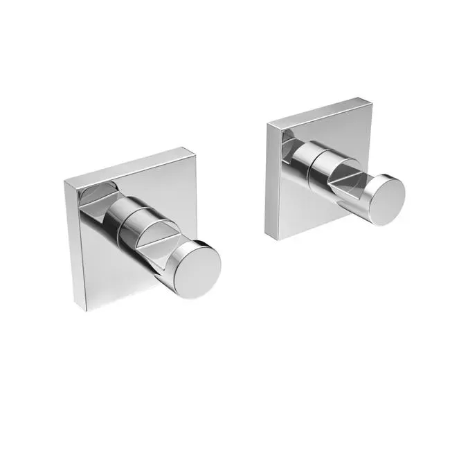 Gancio appendiabiti da avvitare METAFORM Hotel maison in zama inox lucido L 5 x H 5 cm