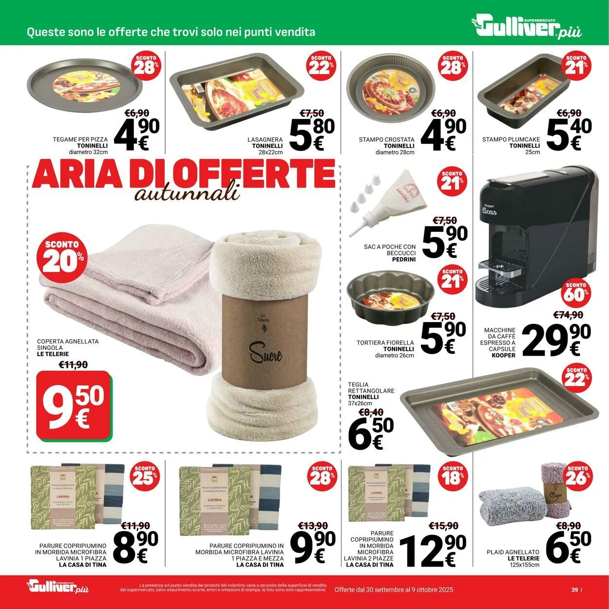 Gulliver Volantino attuale da 30 settembre a 9 ottobre di 2025 - Pagina del volantino 39