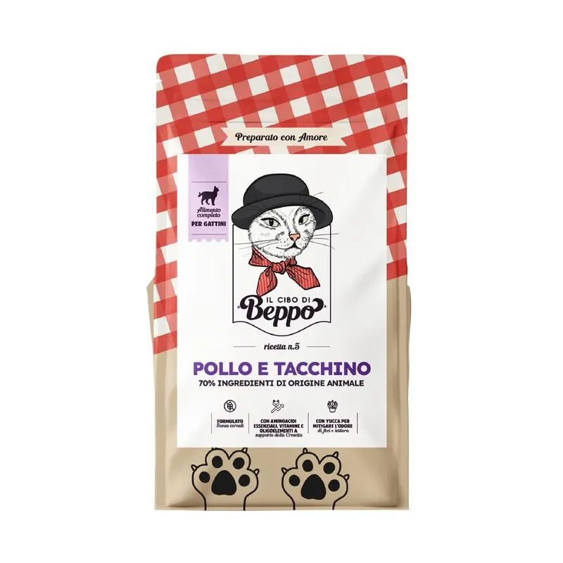Il Cibo di Beppo Kitten Pollo e Tacchino 300gr