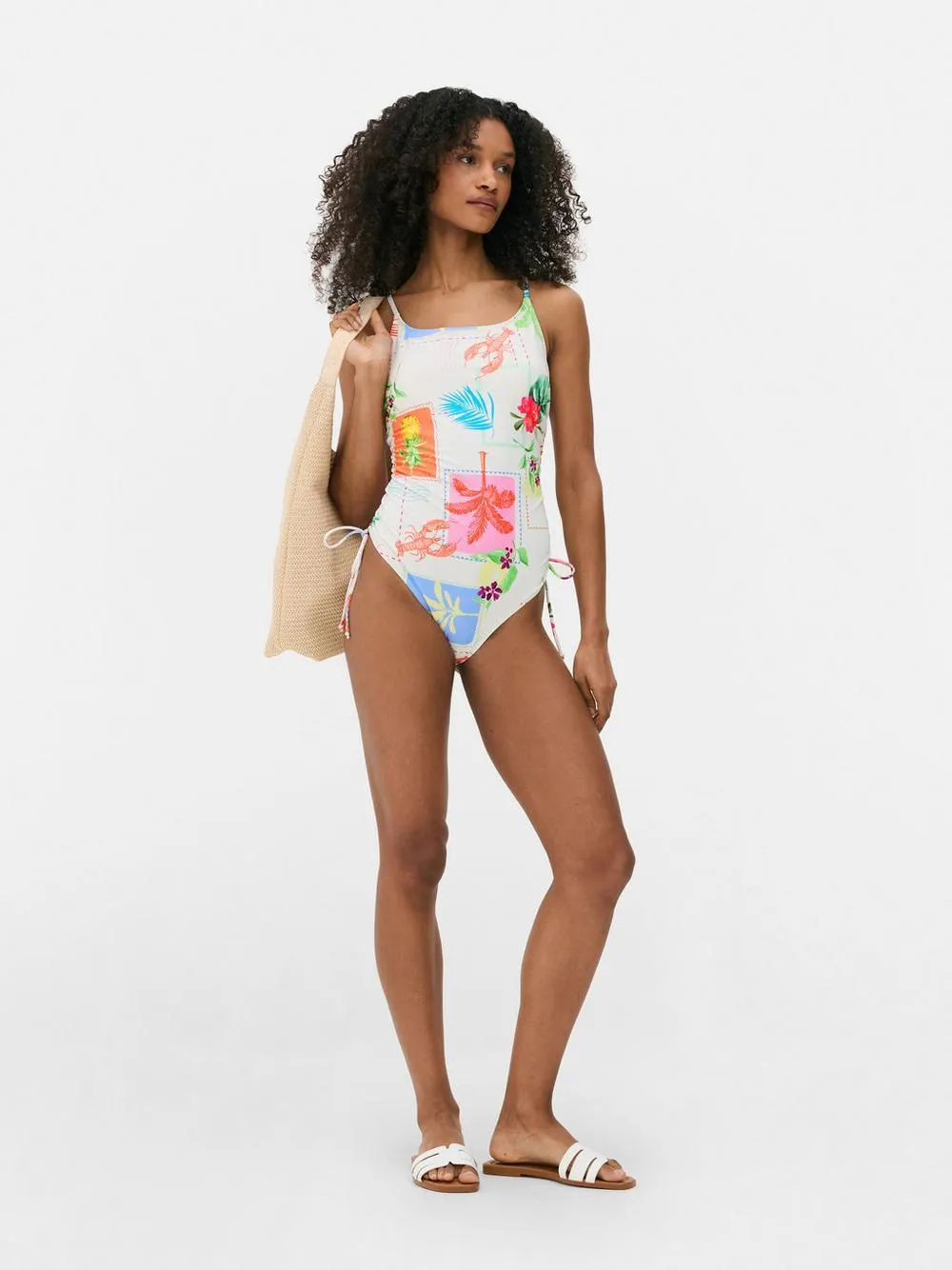 Costume da bagno arricciato con laccetti