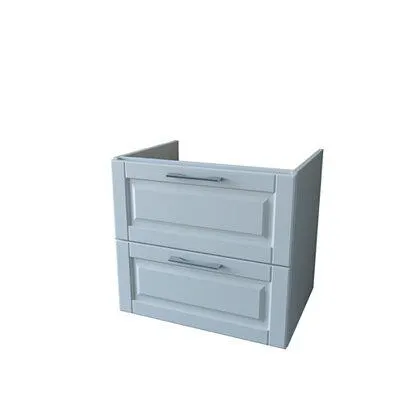 Base sospesa 2 cassetti per lavabo integrato o da appoggio bianco crema 59x54x45