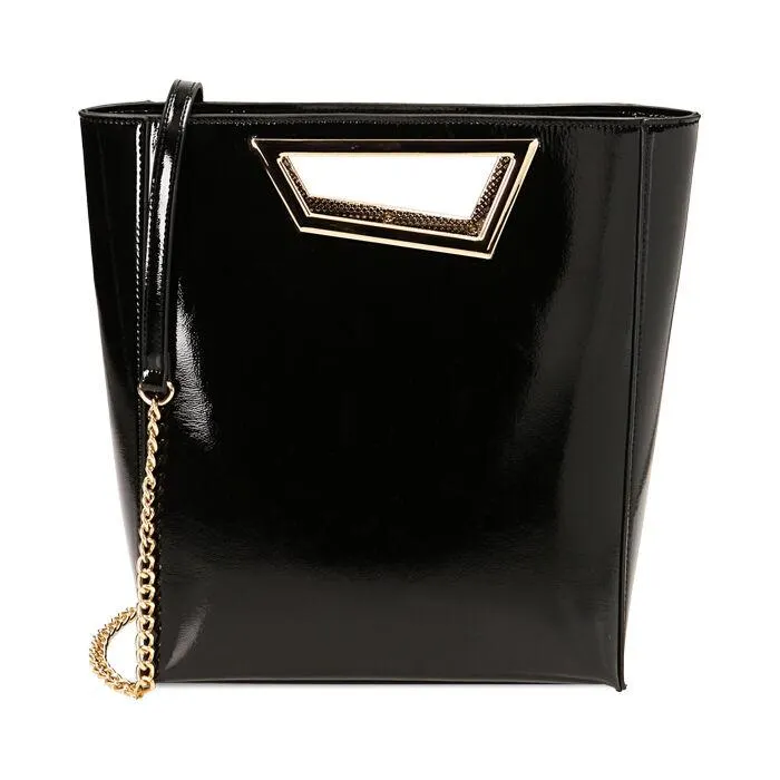 Borsa a mano nera in naplak