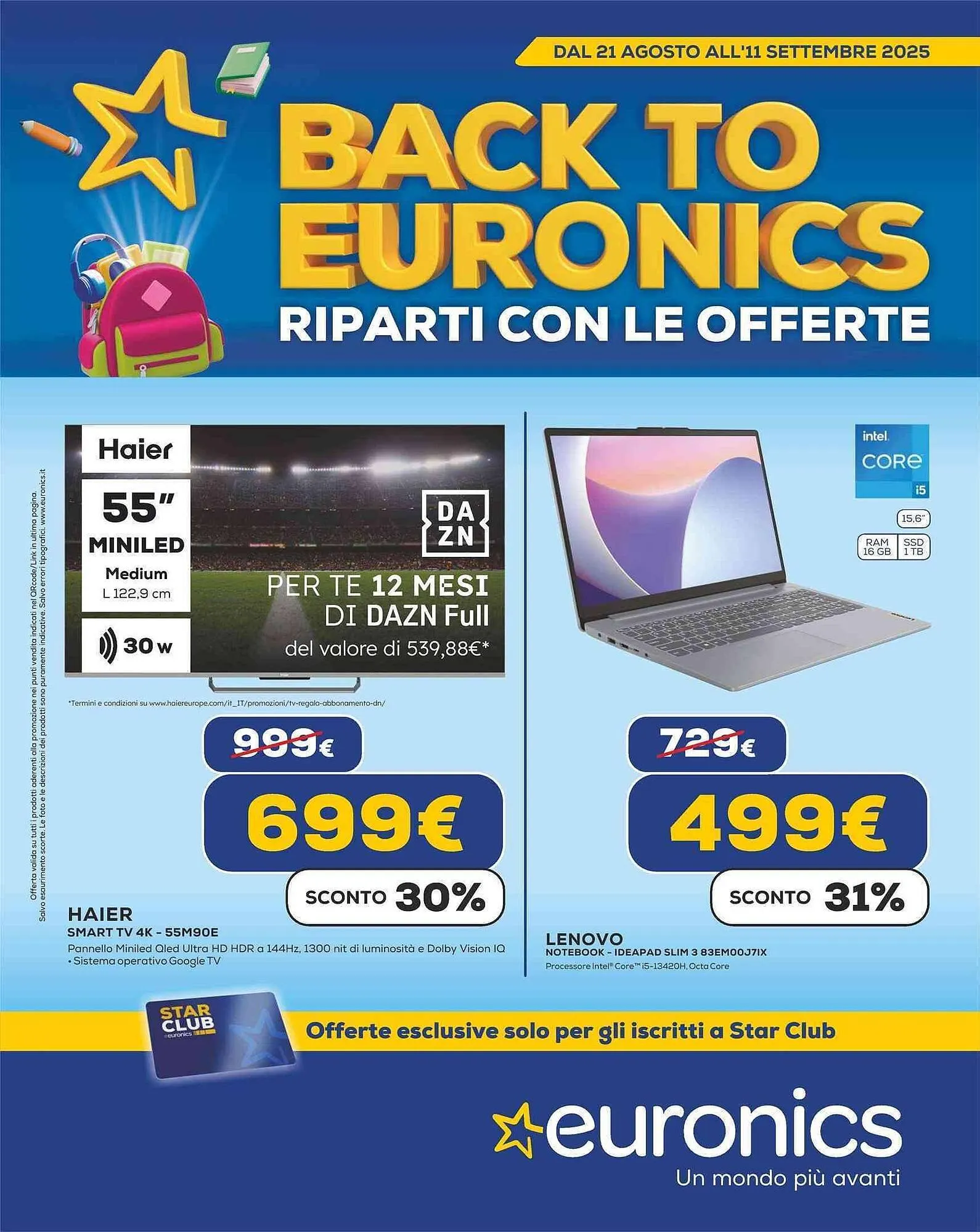 Volantino Euronics da 21 agosto a 11 settembre di 2025 - Pagina del volantino 1