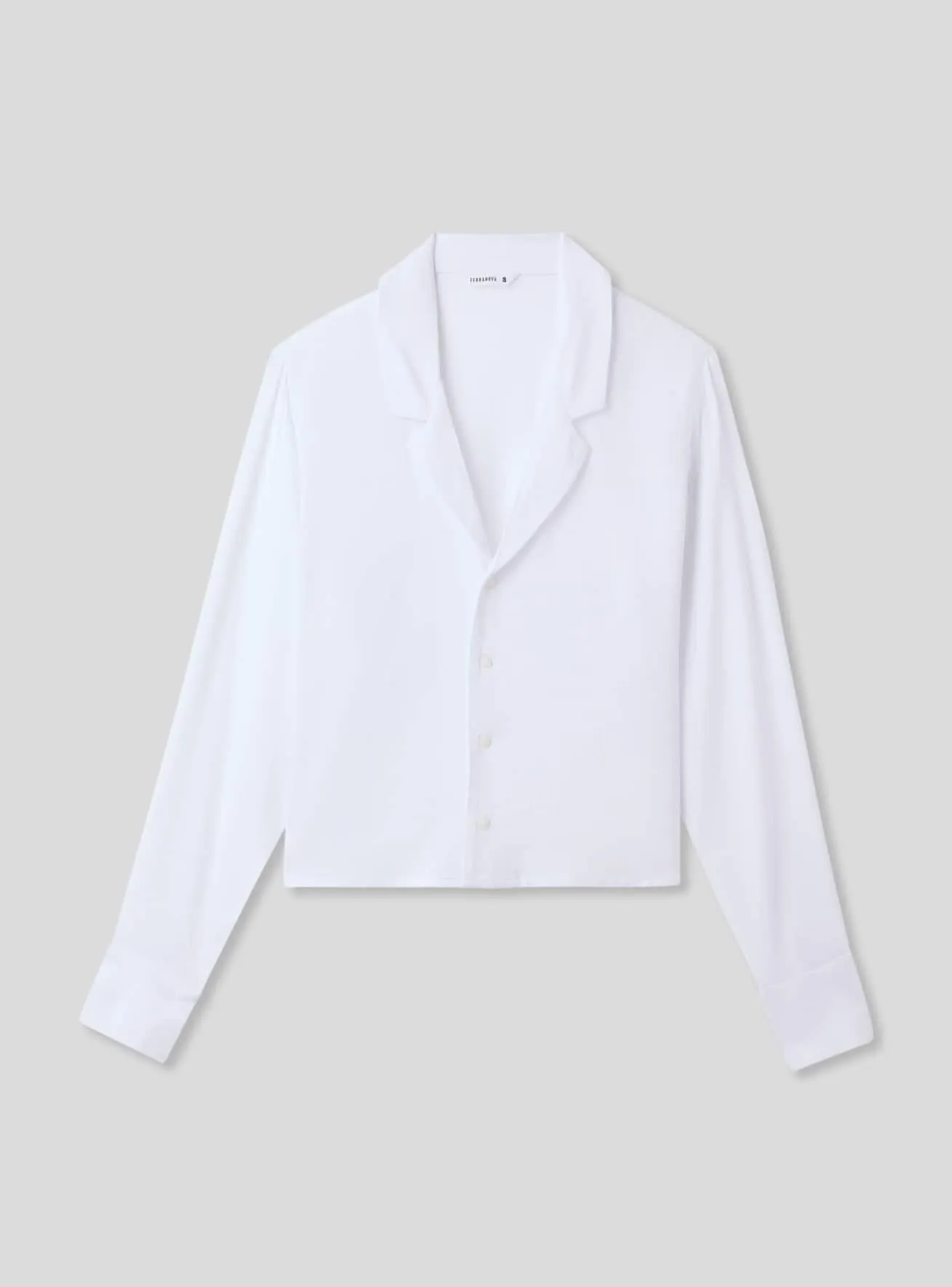 Camicia crop in viscosa con revers Bianco ottico