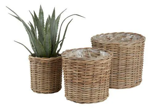 Planter basket SANSEBIE D40/33/25 kubu natural 3pcs/set