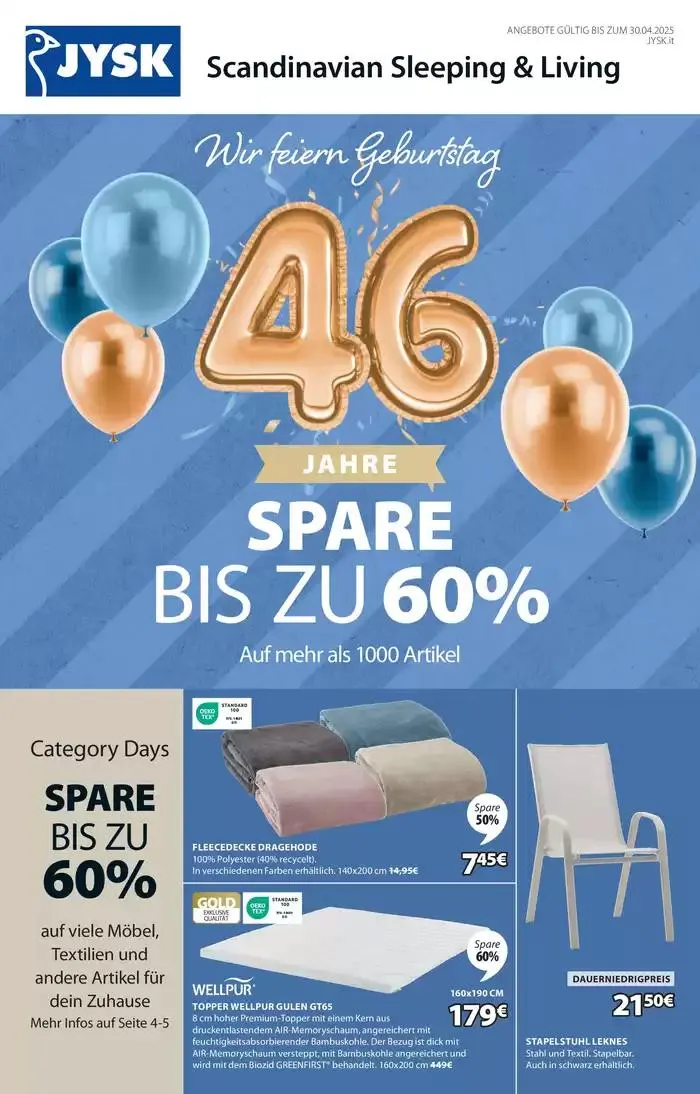 Wir feiern Geburtstag 46 Jahre! da 20 marzo a 30 aprile di 2025 - Pagina del volantino 1