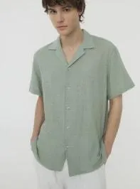 Camicia tinta unita classica Verde pastello