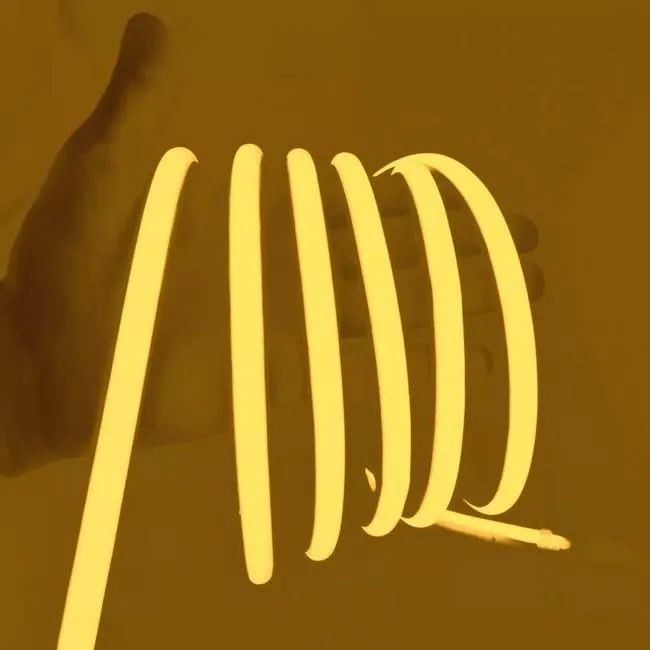 Striscia LED COB luce 220V IP65 SMD 1616 Flessibile adesiva effetto NEON Interno Esterno 12W/M 1200LM/M Tagliabile 50CM 10MM x 7MM Bianco Caldo 2MT