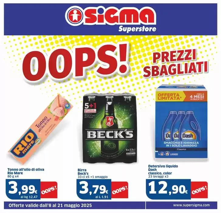 Oops! Prezzi sbagliati, Superstore da 8 maggio a 21 maggio di 2025 - Pagina del volantino 1