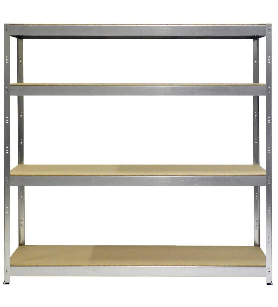 SCAFFALE IN METALLO E LEGNO "JOKER" IN KIT CON 4 RIPIANI, 200x70x200 CM - GRIMA