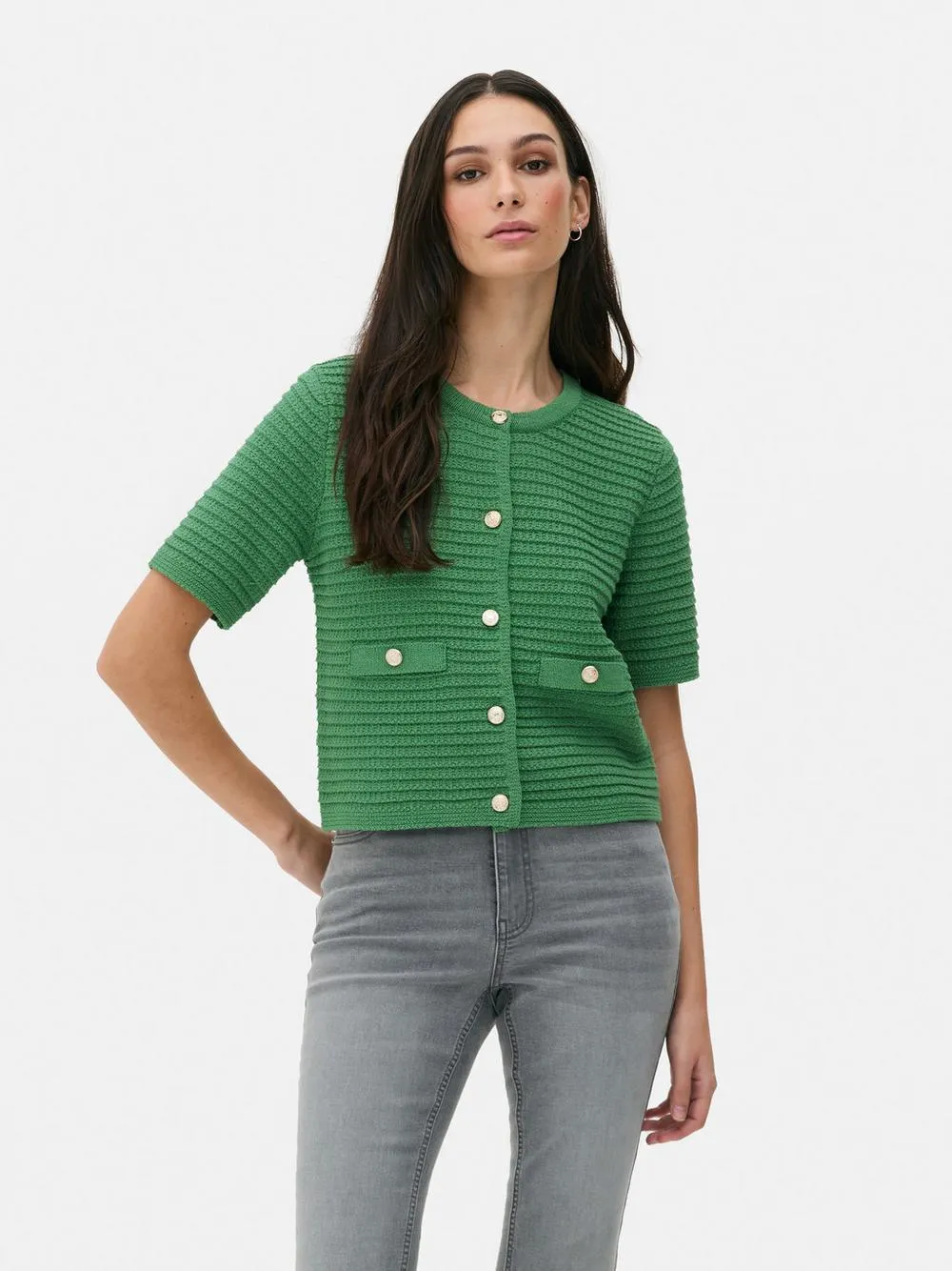 Cardigan lavorato a maglia con bottoni