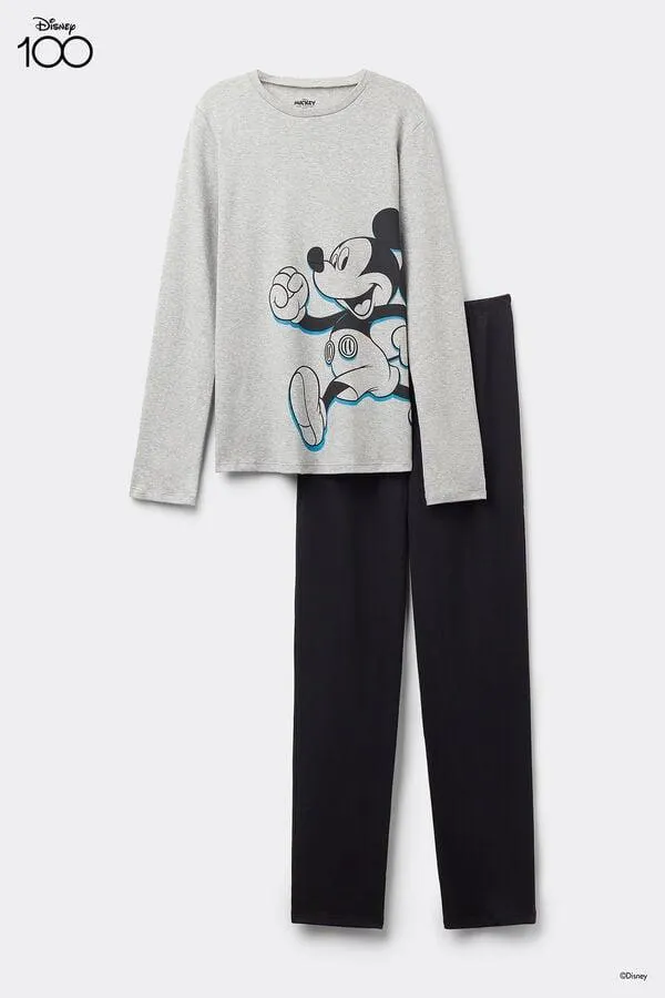 Pigiama Lungo Cotone Pesante Disney Mickey