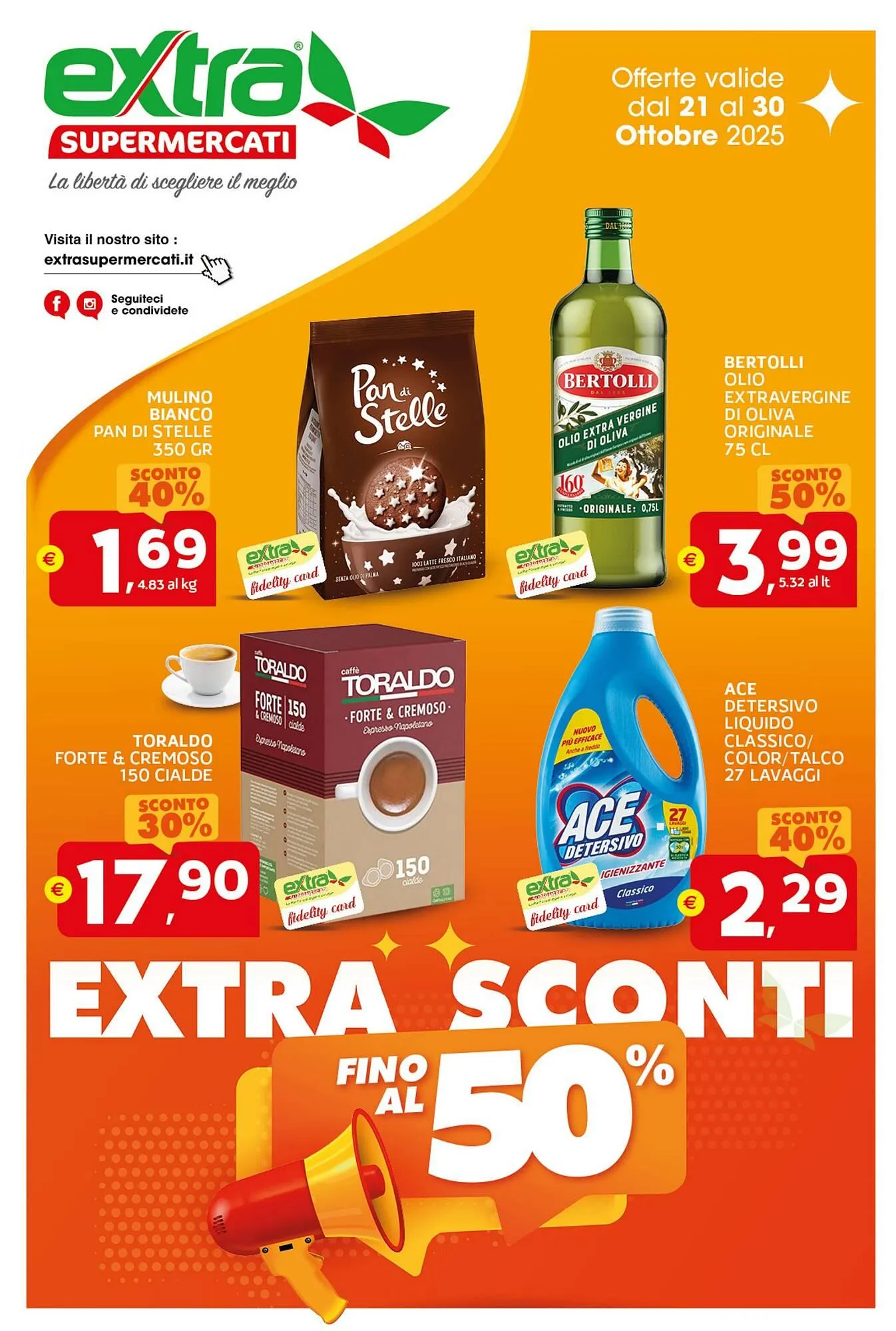 Volantino Extra Supermercati da 21 ottobre a 30 ottobre di 2025 - Pagina del volantino 1