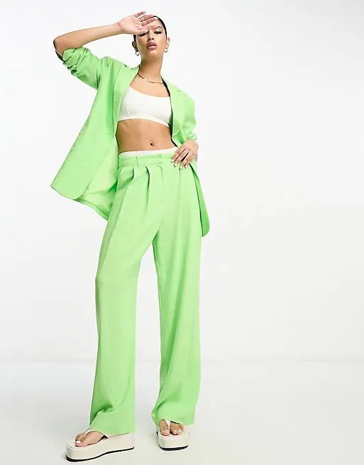 ASOS DESIGN - Mix & Match - Abito in lino verde