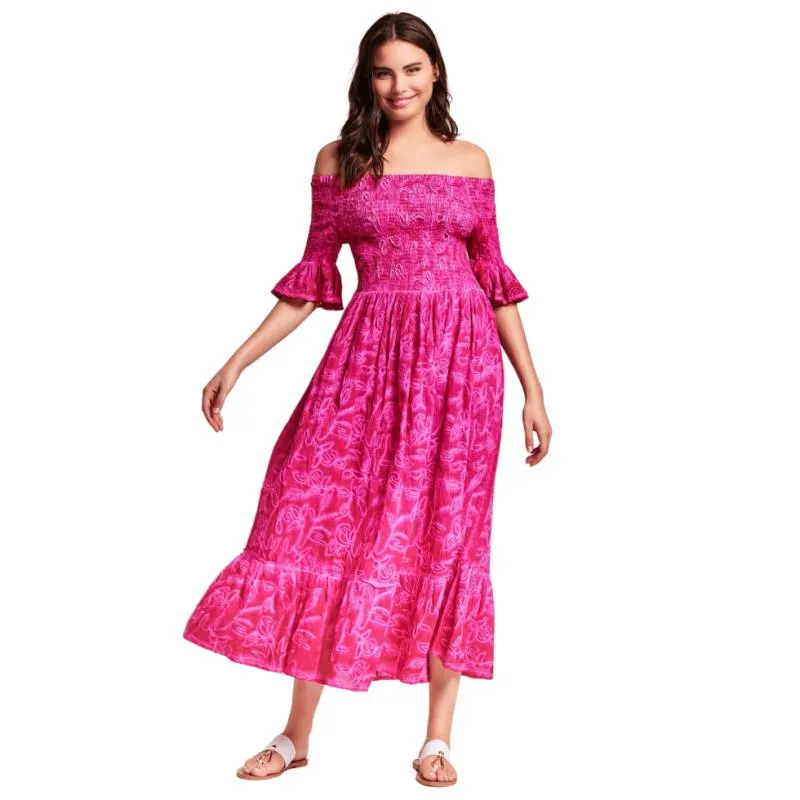 IC-24-088-Abito svasato Jessica in cotone - Fuchsia