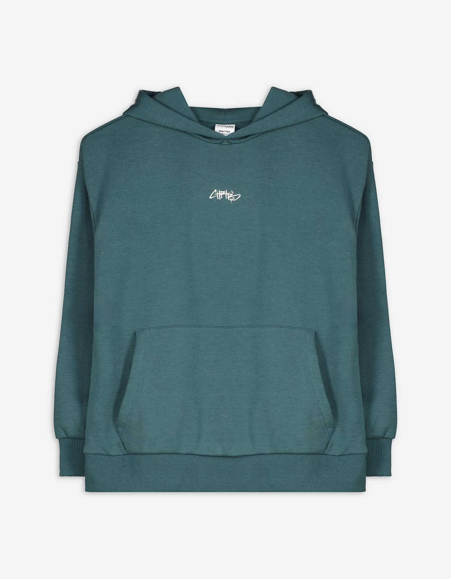 Felpa con cappuccio - Oversized Fit - verde scuro