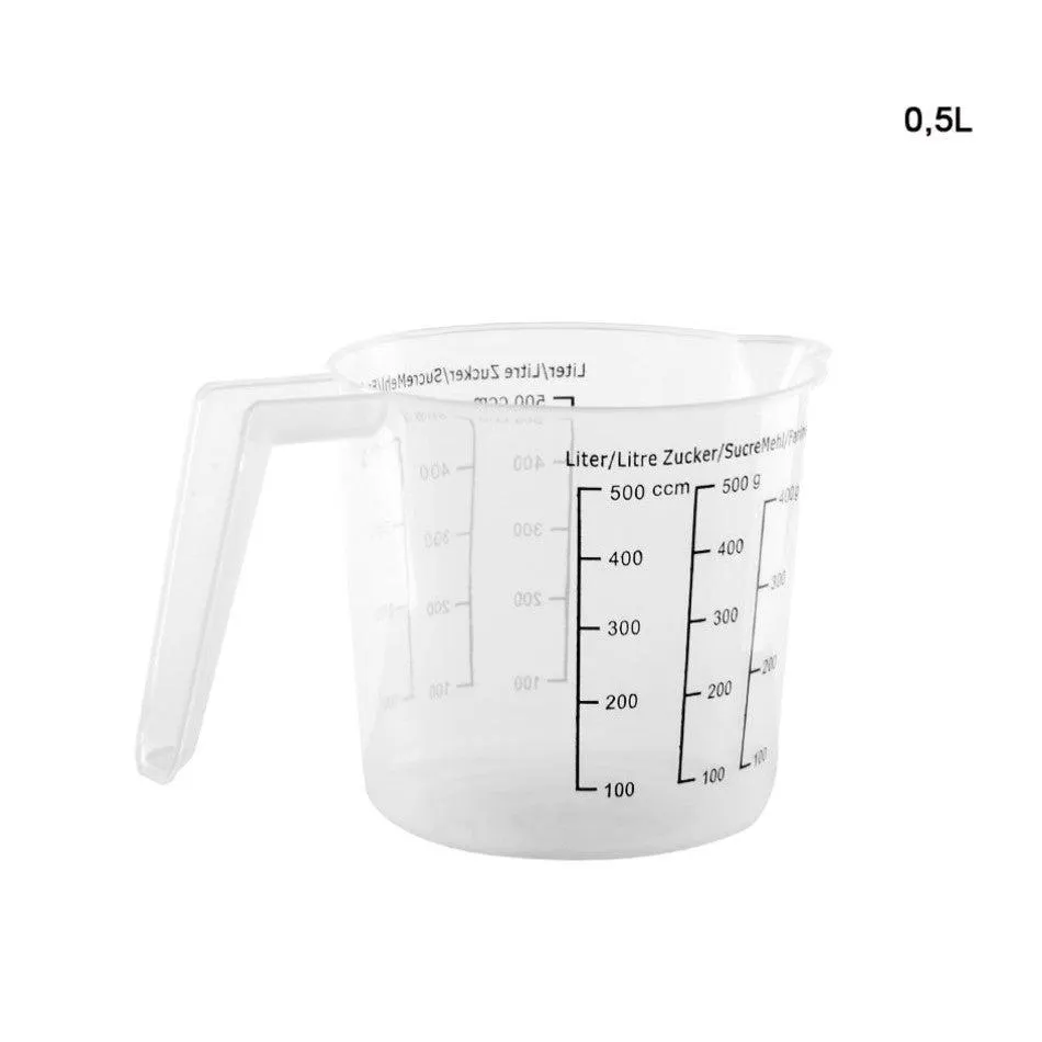 Dc - Home Plastic Measuring Jug Graduated 0.5L Transparent