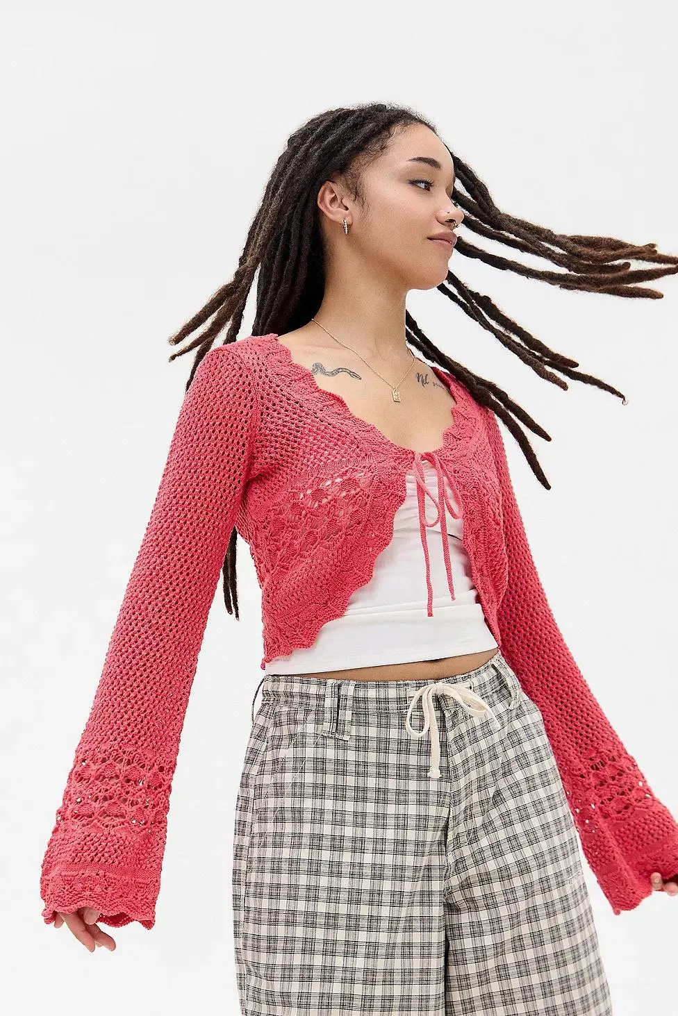 Cardigan UO Rhodes con Lacci sul Davanti