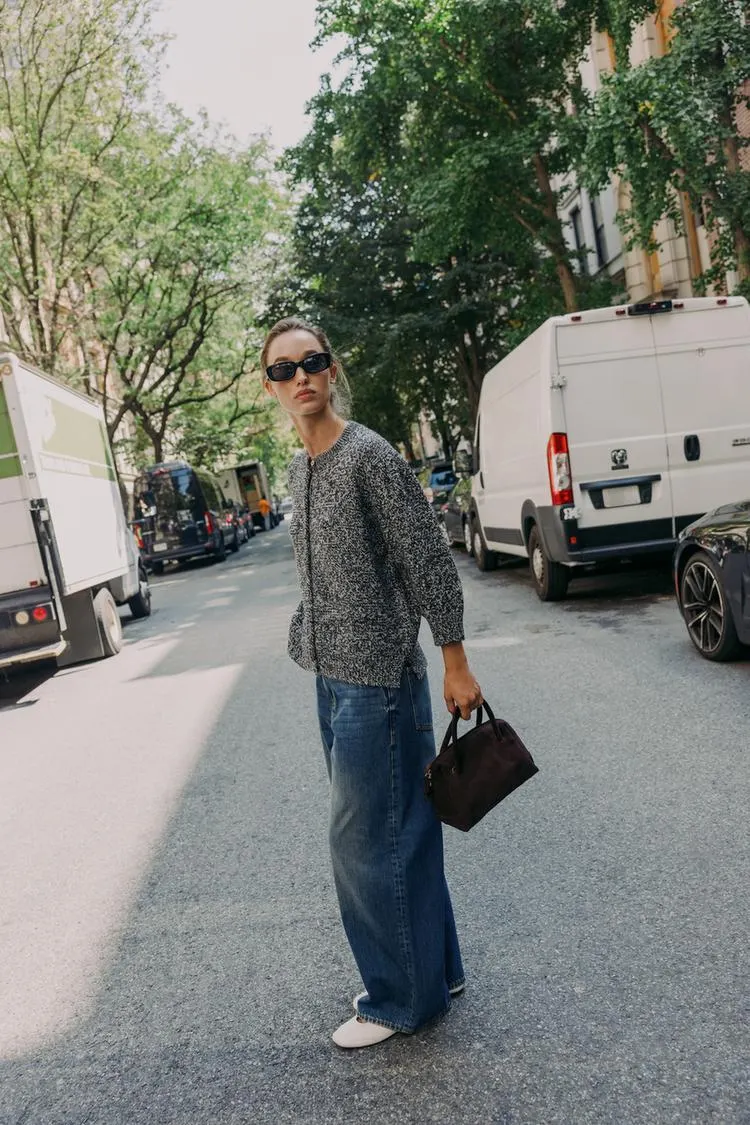 GIACCA IN MAGLIA CON MANICHE A TRE QUARTI A SBUFFO