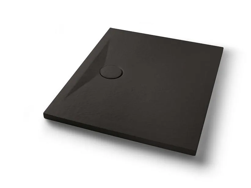 Piatto Doccia Appia Rettangolare 100x80 in Ceramica Effetto Pietra Grafite Opaco