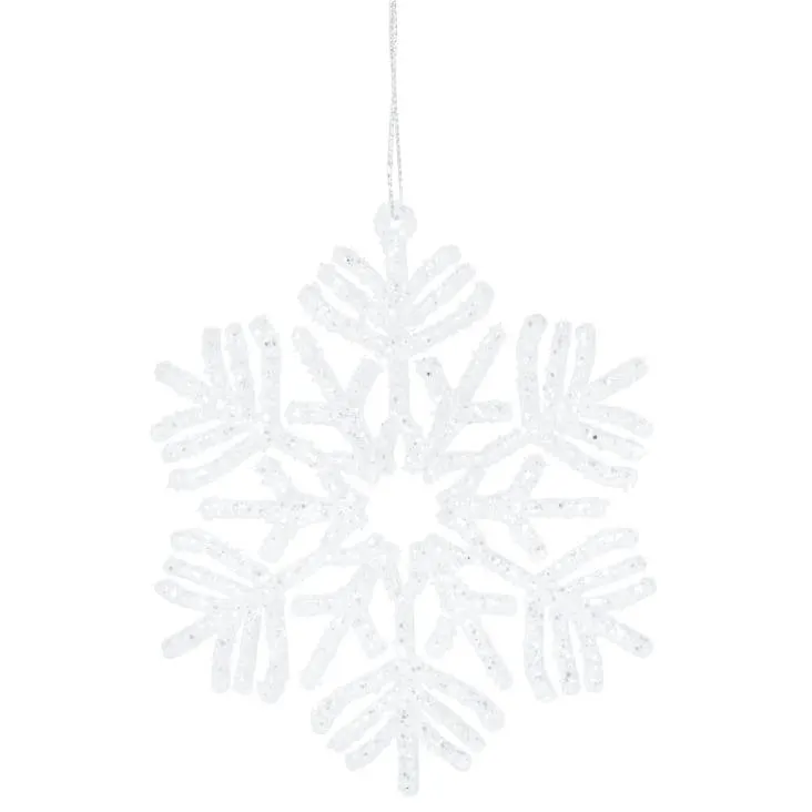 Decorazione natalizia da appendere fiocco di neve argentato - Lotto di 6