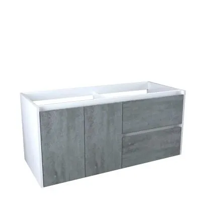 Mobile bagno base lavabo sospeso sx 120x50 cm bianco/cemento