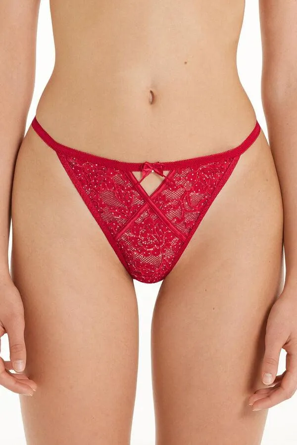 Perizoma con Fianchetto Tanga Red Roses Pois