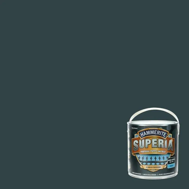 Vernice da esterno antiruggine per ferro HAMMERITE Superia grigio scuro lucido, 2.5 l