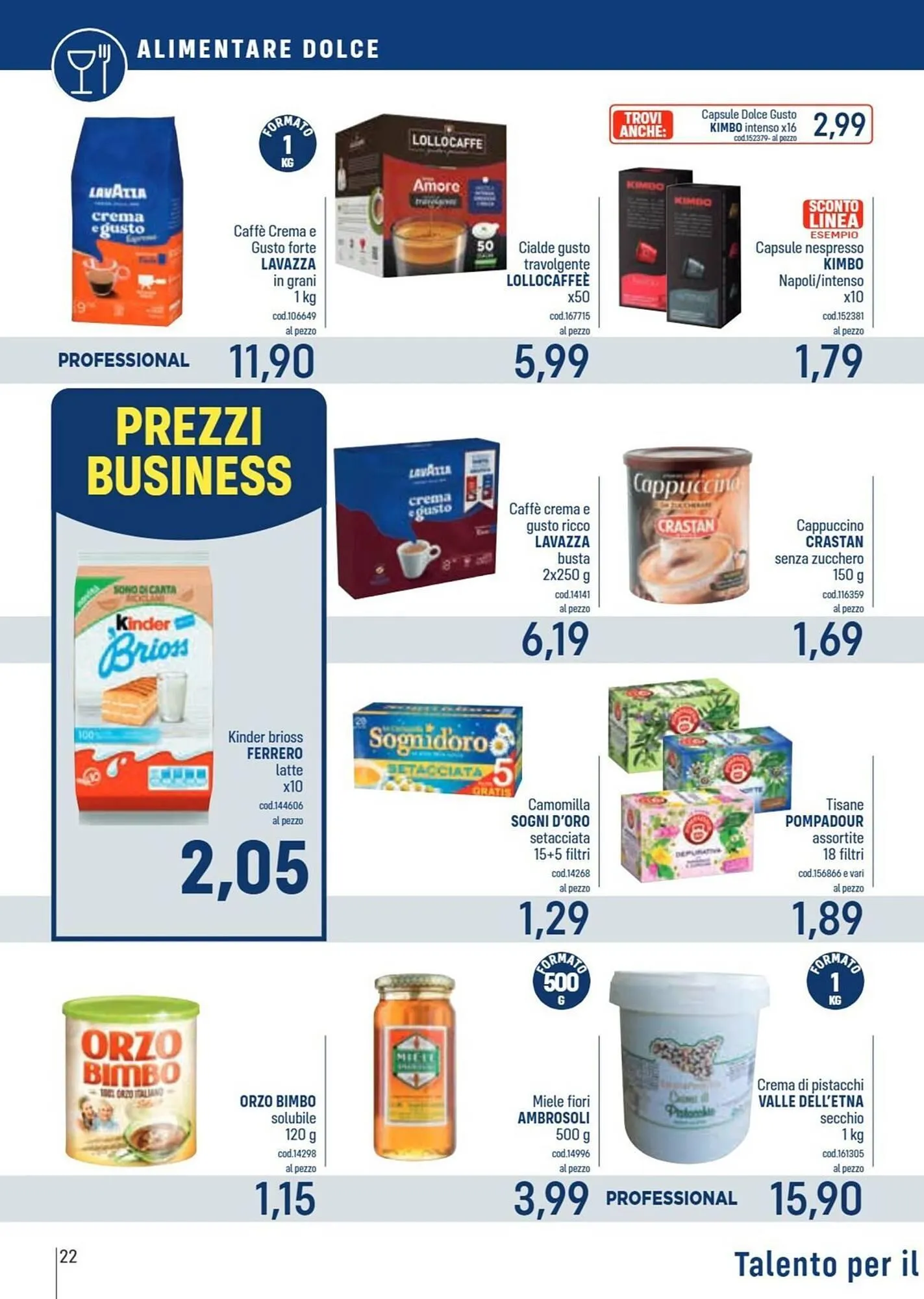 Volantino Talento Professional Store da 22 dicembre a 4 gennaio di 2026 - Pagina del volantino 22