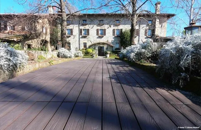 Piastrella a incastro e d'appoggio in polietilene SNAPWOOD marrone L 38 x L 38 cm x Sp. 25 mm