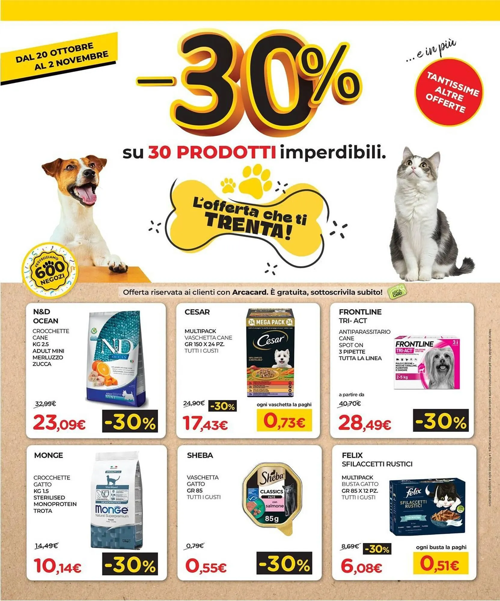 Volantino Arcaplanet da 20 ottobre a 2 novembre di 2025 - Pagina del volantino 1