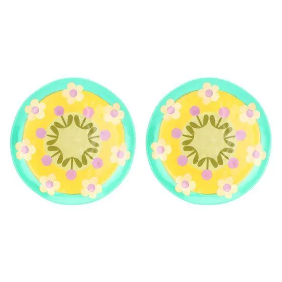 Set 2 piatti frutta in melammina Florianne primavera