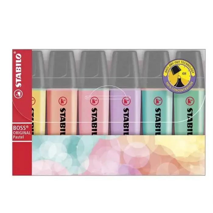 Evidenziatori stabilo boss - 6 colori pastello