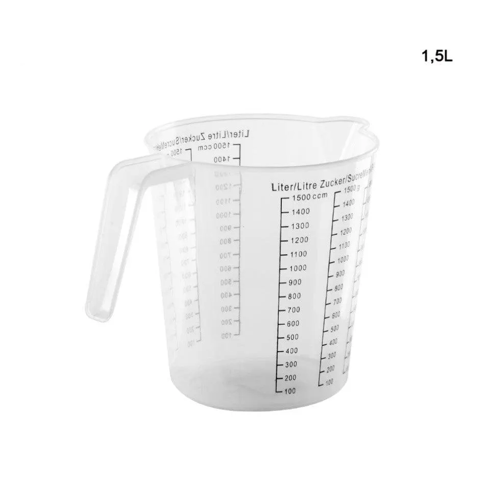 Dc - Graduated Plastic Measuring Jug 1.5L Transparent