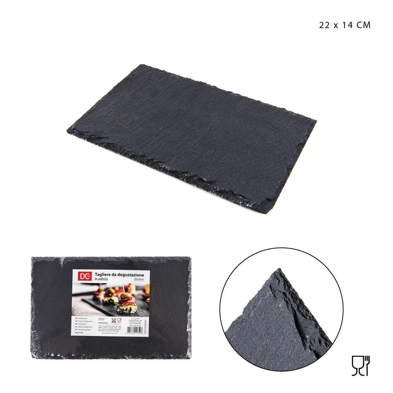 Dc Rectangular Slate Cutting Board 22X14X0.5Cm