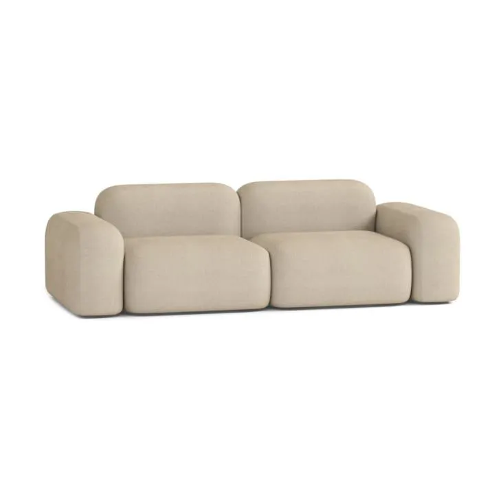 Divano modulare a 3 posti in tessuto beige
